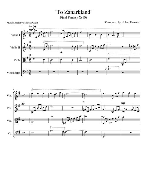 "To Zanarkland" - Nobuo Uematsu (Quartet)