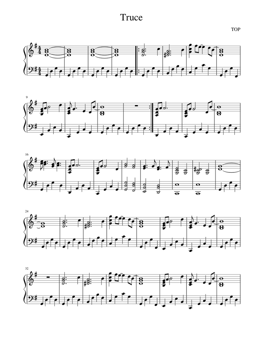 Truce piano top