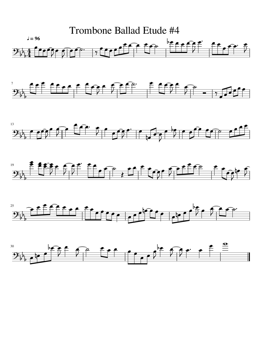 Trombone Ballad Etude #4 Sheet Music for Trombone (Solo) | MuseScore.com