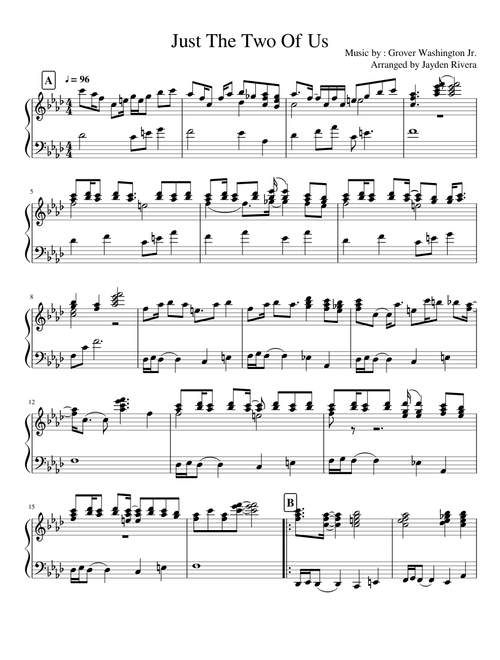 Just The Two Of Us (Piano only)