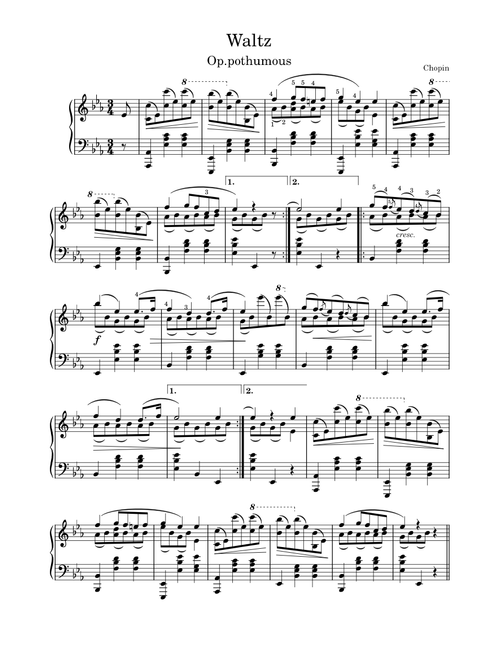 Waltz in E-flat Major Posthumous - Chopin