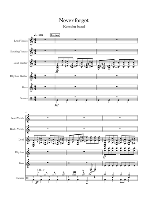 Never Forget -- Bocchi the Rock Sheet Music for Piano (Solo
