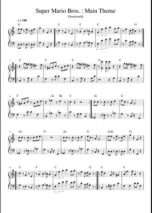 Super Mario World Title Sheet Music for Piano (Solo) | MuseScore.com