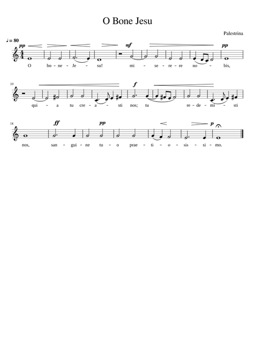 O Bone Jesu, Palestrina (alto)