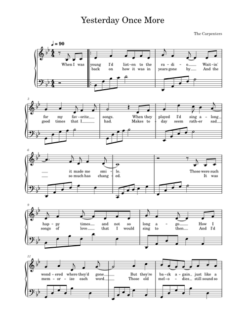Yesterday Once More – The Carpenters