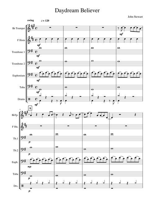 Daydream Believer - Brass6+Drums