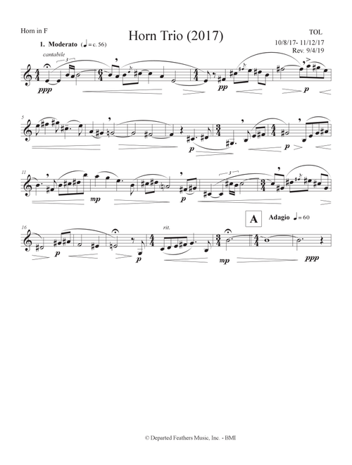 Horn Trio (2017) horn part - Thomas Oboe Lee (Instrumental Duet and Piano)