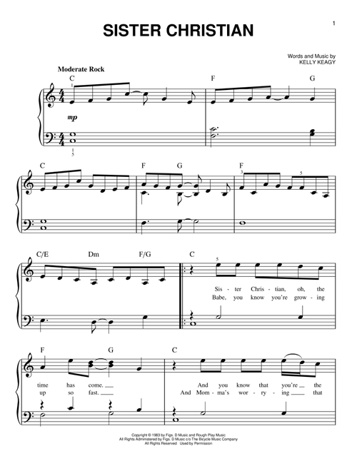 Sister Christian - Night Ranger (Very Easy Piano)