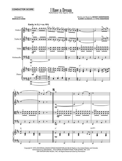 I Have A Dream (Arr. Marcelo Ianni) - ABBA (String Quartet)