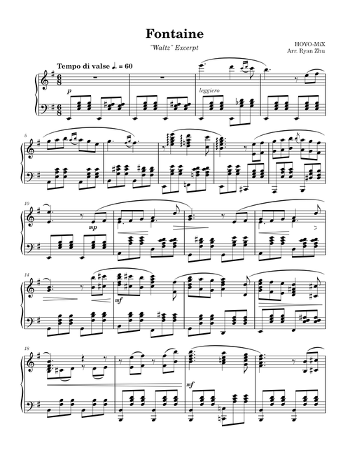 "Waltz" Excerpt from Fontaine - HOYO-MiX [Genshin Impact]