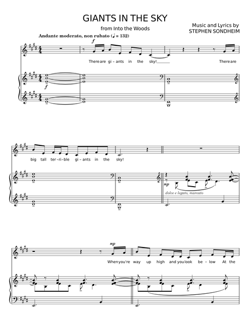 Giants in the sky - Stephen Sondheim