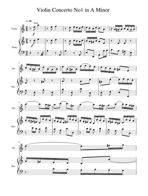Violin Concerto No1 in A minor