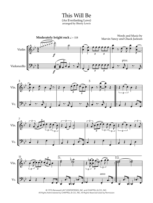 This Will Be (An Everlasting Love) (Arr. Sherry Lewis) - Natalie Cole (Instrumental Duet)