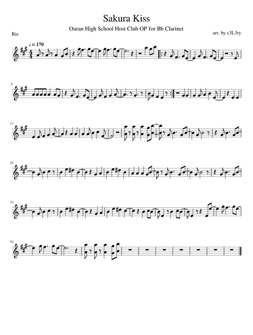 Sakura Kiss OHSHC OP for Bb Clarinet