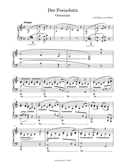 Der Freischuetz - Ouverture for Solo Piano