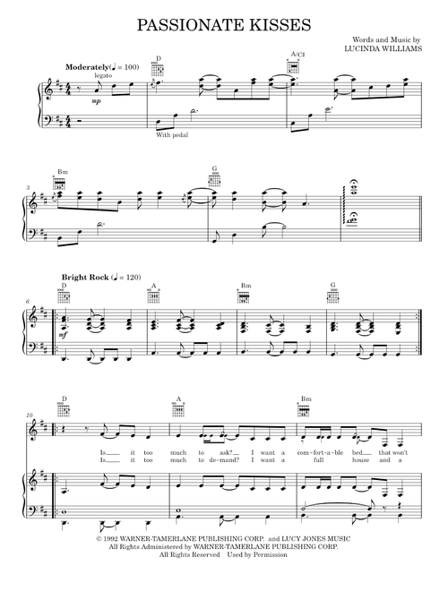 Passionate kisses - Mary Chapin Carpenter (Piano-Vocal-Guitar)