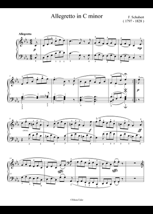 Schubert: Allegretto in C minor D.915 Sheet Music for Piano (Solo ...