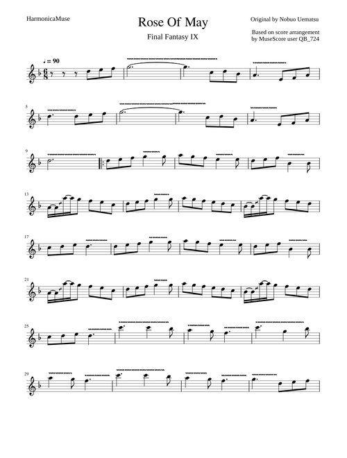 Final Fantasy Harmonica sheet music by HarmonicaMuse | Play, print