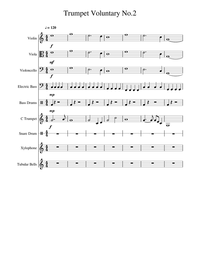 Trumpet Voluntary No.2 Sheet music for Violin, Viola, Trumpet other