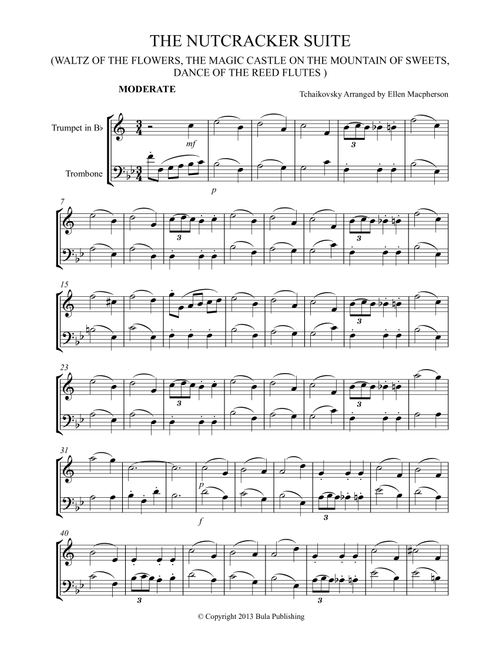 THE NUTCRACKER SUITE - TRUMPET & TROMBONE DUET - (Waltz of the Flowers, The Magic Castle on the Moun (Arr. Ellen Macpherson) - Tchaikovsky (Instrumental Duet)