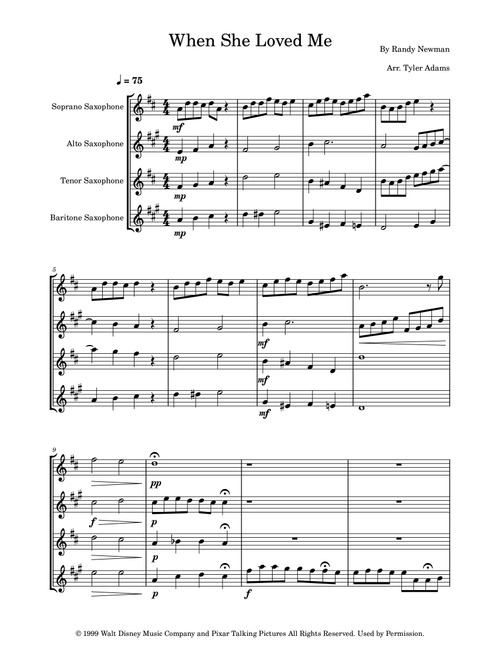 When She Loved Me (Arr. Tyler Adams) - Sarah McLachlan (Woodwind Ensemble)