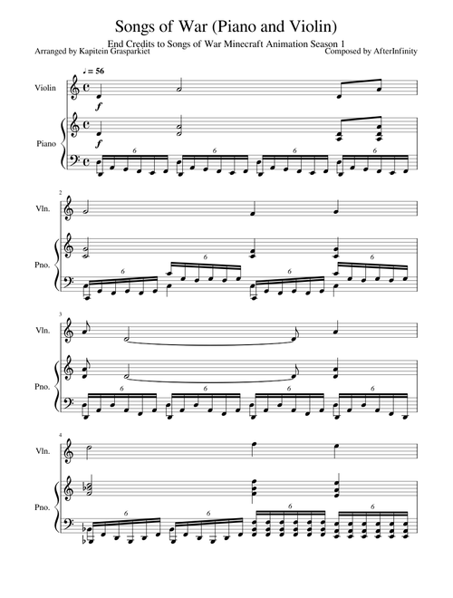 Songs of War (Piano and Violin)