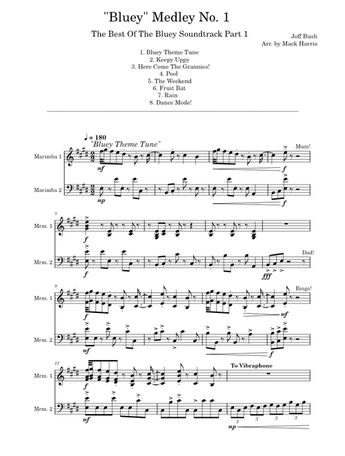 Bluey Medley No. 1 – Composed by Joff Bush - Arranged by Mack Harris