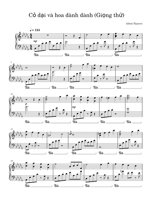 Cỏ dại và hoa dành dành (Giọng thứ) – Adam Nguyen