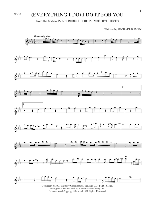 (Everything I Do) I Do It For You - Bryan Adams (Flute Solo)