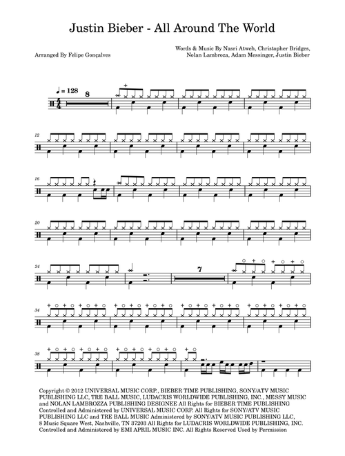 All Around The World (Arr. The Ninja) - Justin Bieber (Drums)