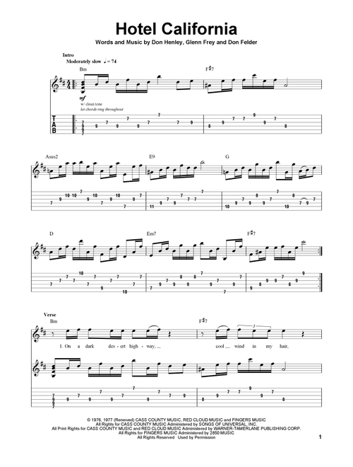 Hotel California - Eagles, The Eagles (Guitar Tab Play-Along)