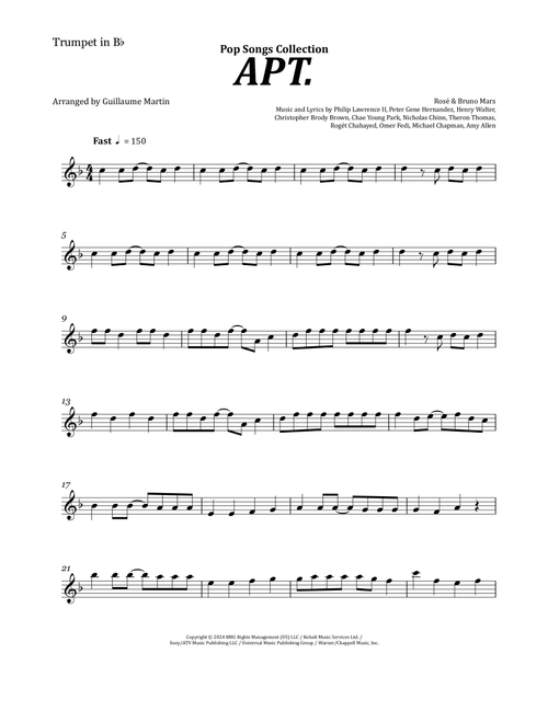 Apt. (Arr. Guillaume Martin) - Rosé & Bruno Mars (Trumpet Solo)