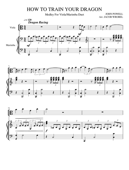How to Train Your Dragon Medley - For Viola and Marimba