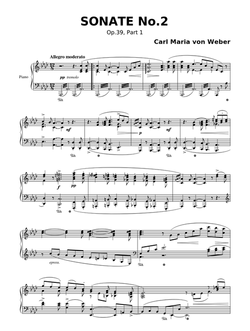 SONATE No.2 (Op.39, Part 1) – Carl Maria von Weber