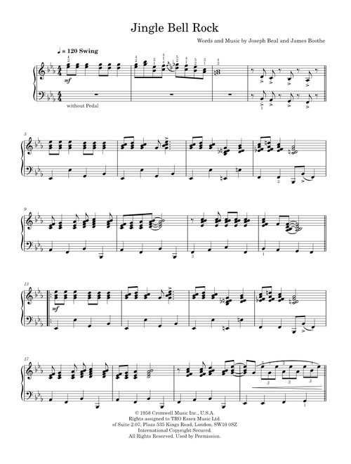 Jingle Bell Rock - Bobby Helms (Piano-Voice-Guitar)