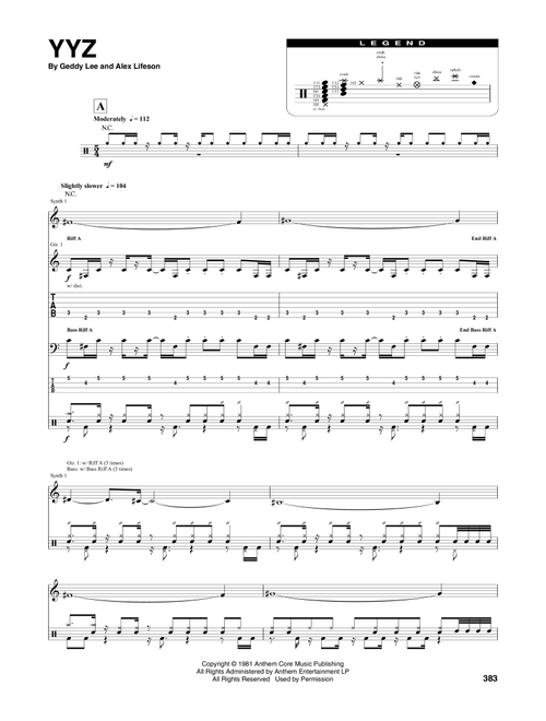 YYZ - Rush (Transcribed Score)
