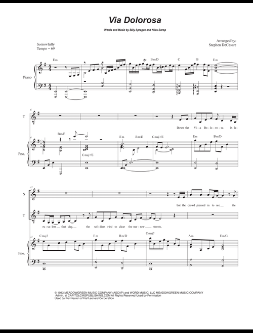 Via Dolorosa (Arr. Stephen DeCesare) - Sandi Patty (Voice Duet and Piano)