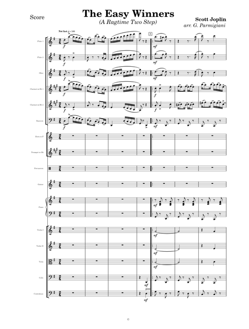 JOPLIN The Easy Winners (Orchestra)