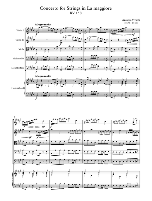 Concerto for Strings in La maggiore RV 158 - Antonio Vivaldi (Orchestra)