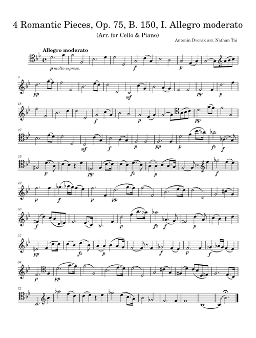 4 Romantic Pieces, Op.75 I. Allegro moderato (Arr. for Cello & Piano) – Antonín Dvořák