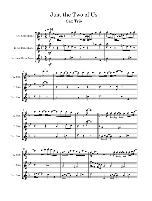 Just the two of us – Bill Withers Just the Two of Us - Sax Quartet WIP