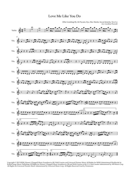 Love Me Like You Do (Arr. Caroline Pearsall) - Ellie Goulding (Violin Solo)