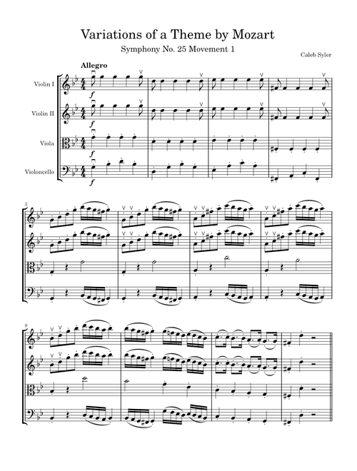 Variations of a Theme by Mozart