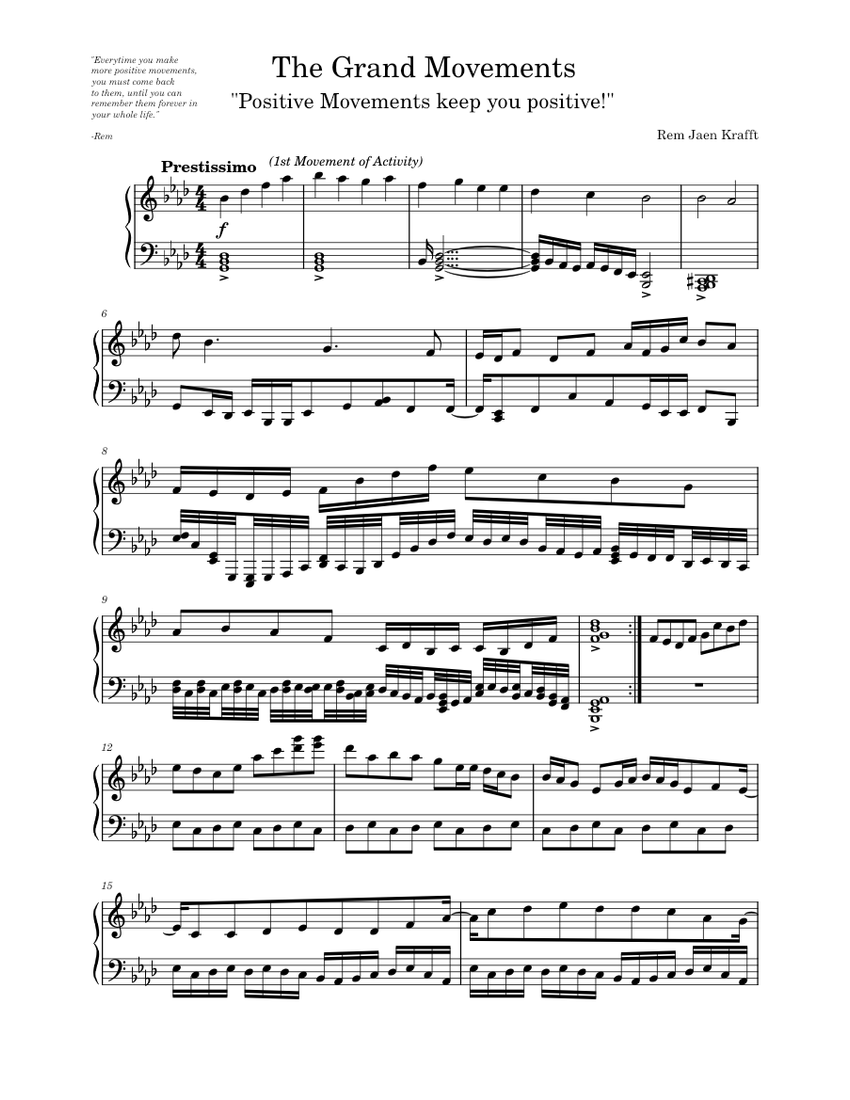 The Grand Movements Rem Jaen Krafft Sheet music for Piano (Solo