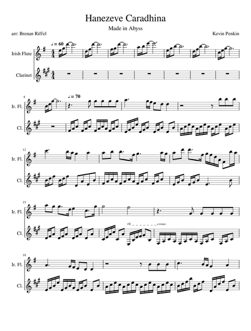 Hanezeve Caradhina-Flute and Clarinet Duet