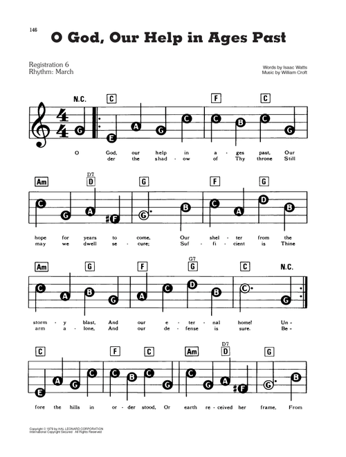 O God, Our Help In Ages Past - Isaac Watts, William Croft, Psalm 90:1-5 (E-Z Play Today)