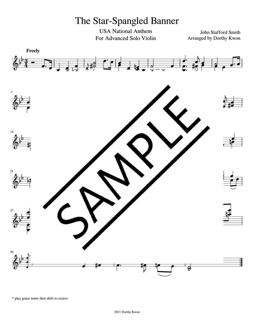 The Star-Spangled Banner - USA National Anthem (Arr. Dorthy Kwon) (Violin Solo)
