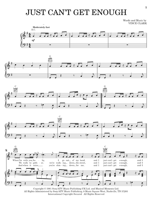 Just Can't Get Enough - Depeche Mode (Piano-Vocal-Guitar)