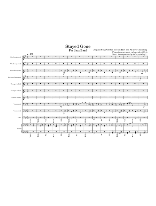 Stayed Gone – Hazbin Hotel - Moderate Difficulty Band Arrangement