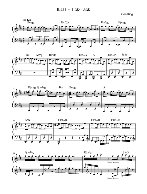 Tick Tack (Arr. Gregory King) - ???????? Illit (Piano Solo)